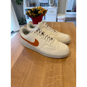 Men’s Nike Court Vision Low White Orange Sneakers 11.5